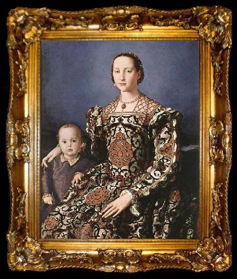 framed  BRONZINO, Agnolo Eleonora of Toledo with her son Giovanni de- Medici, ta009-2
